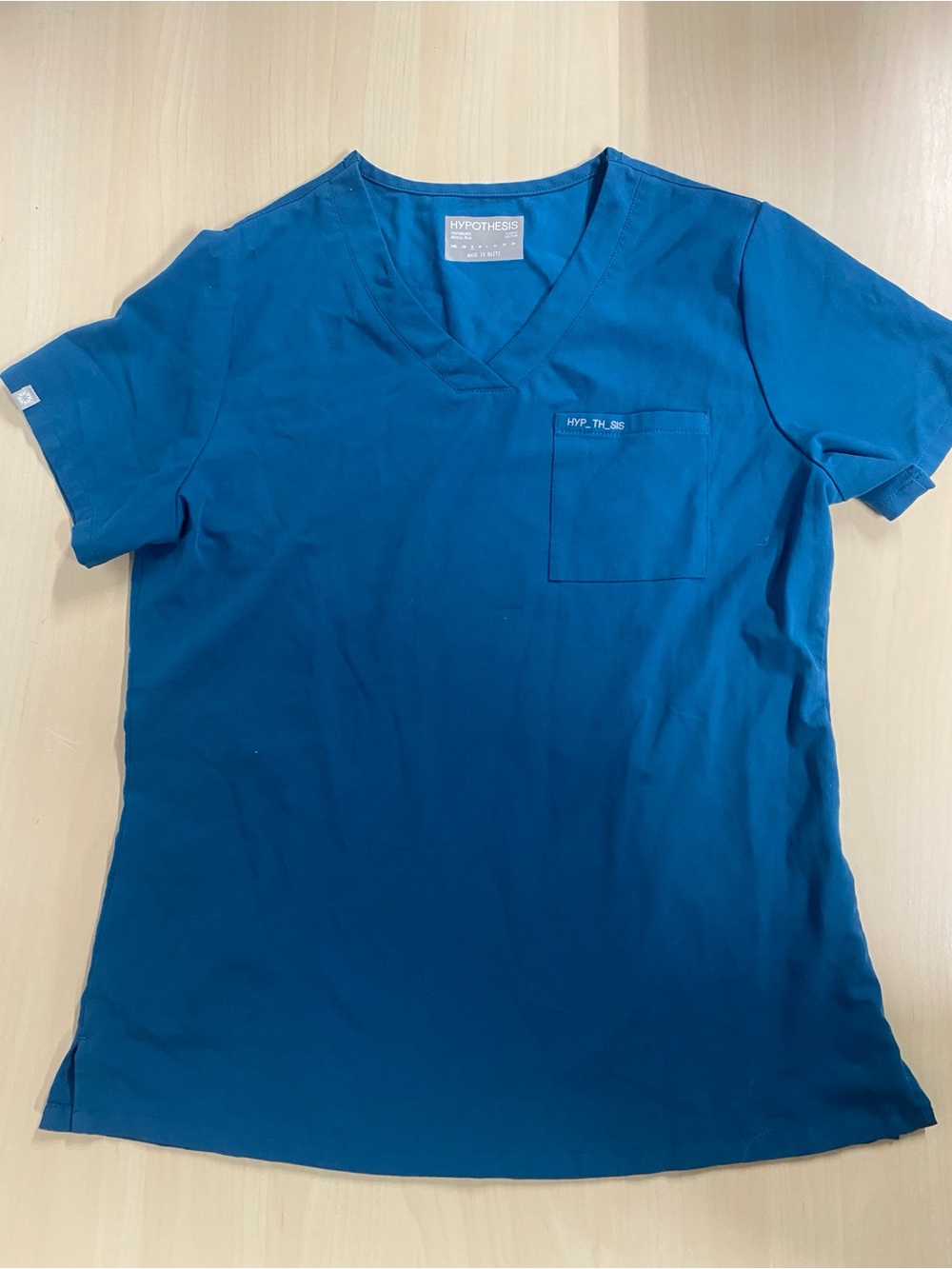 Hypothesis Teal Scrub Top Small V-Neck Medical Uniform